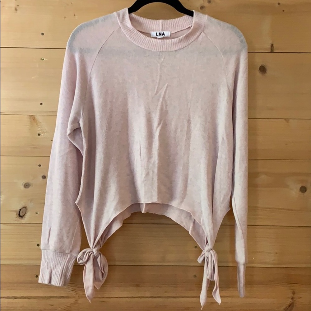 LNA soft pink sweater size XS